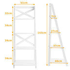 4 Tier Wooden Ladder Shelving Unit
