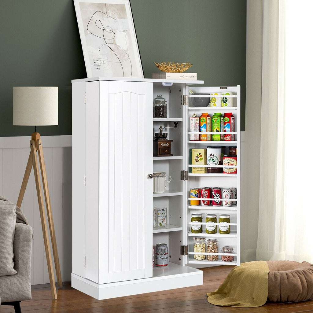 2-Door Pantry Cabinet with 6 Adjustable Shelves
