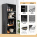 6-Tier Modern Wooden Bookshelf with 4 Open Shelves and 2 Drawers