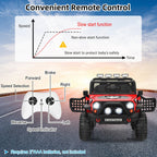 SEDOL 2-Seater Kids Ride-On Truck 12V Battery Powered Electric Car with Parental Remote Control Spring Suspension Rocking Mode and Bluetooth/USB Audio – 50kg Capacity