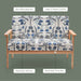 2-Seater Wooden Upholstered Loveseat with Rubber Wood Armrests