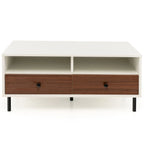 Rectangle Sofa Tea Table with Sturdy Metal Legs for Home Office