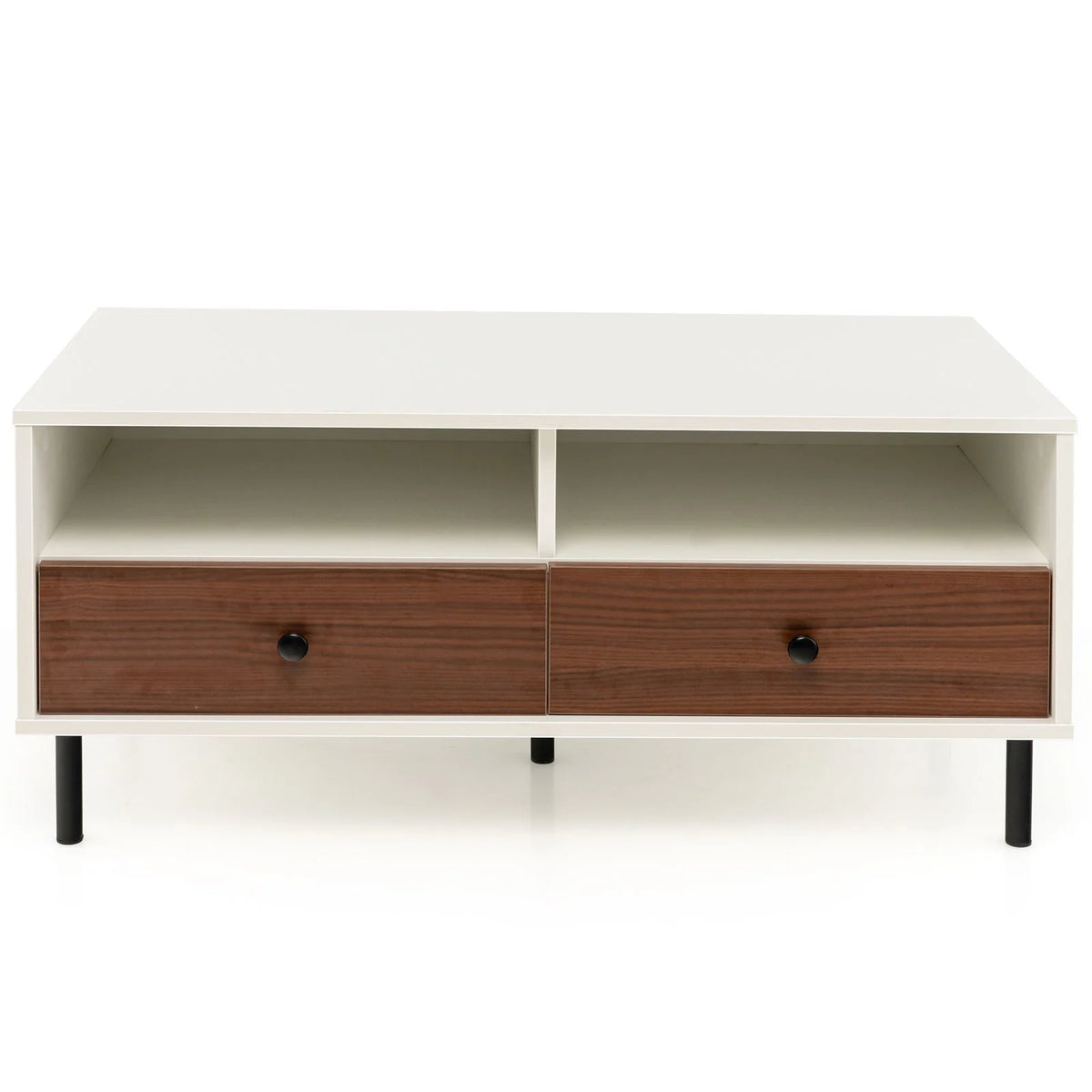 Rectangle Sofa Tea Table with Sturdy Metal Legs for Home Office