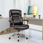 Leather Office Chair with Rocking Mode and Armrests