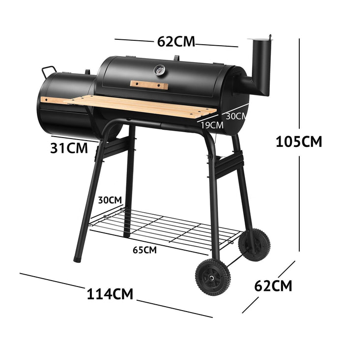 Outdoor Charcoal BBQ Grill & Smoker