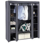 69" Portable Clothes Wardrobe – Non-Woven Fabric Closet Organiser (Grey)