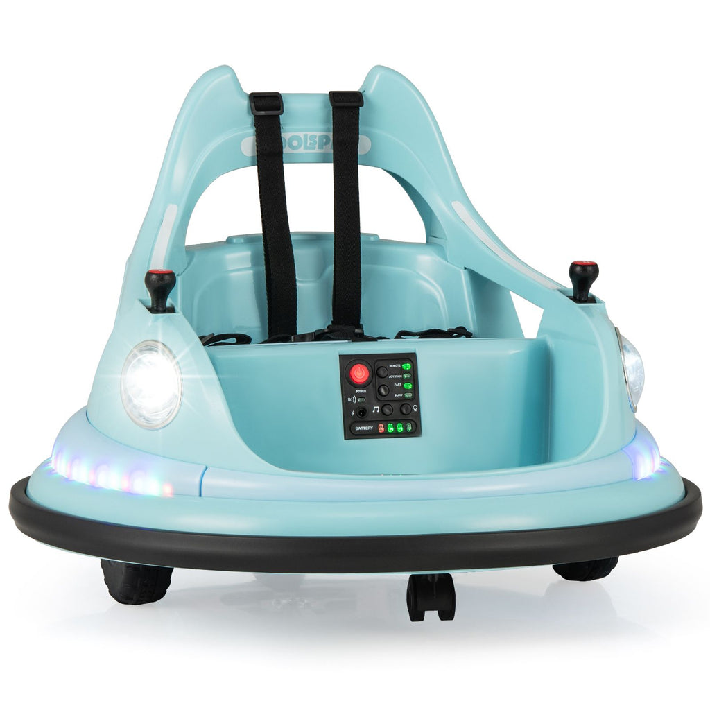 SEDOL 12V High-Performance Kids Bumper Car with 5-Point Safety Harness 360° Zero-Turn Dual Joysticks and 5-Mode LED Light Show – 12V Powered for Ages 3+