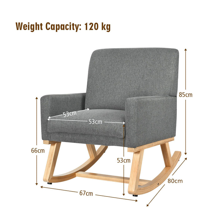 Fabric Upholstered Recliner Rocking Chair Armchair Lounge Sofa Seat Relax Rocker