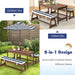 Kids Picnic Table with Cushions & Adjustable Umbrella – Fir Wood Play Table for 4