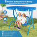 2-Seater Kids Swing Chair with Adjustable Canopy & Safety Belts