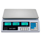 30–40kg  Digital Price Computing Scale – Vegetable & Retail Weighing Scale with Backlit LCD Display, 5g Precision & UK Plug – Silver & White