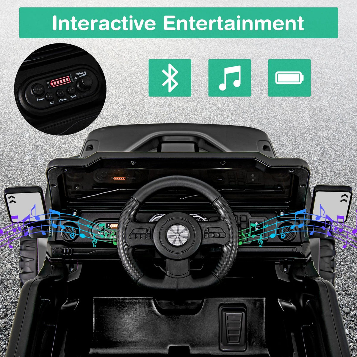 SEDOL 12V High-Performance Kids Ride-On Truck with Parental Remote Control Dual 35W Motors All-Terrain Traction and Wireless Bluetooth Music Player