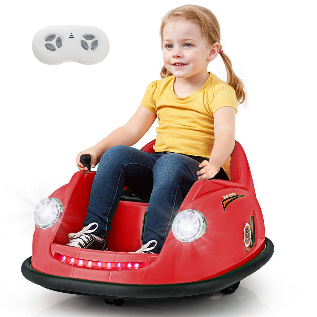 SEDOL 12V High-Torque Kids Bumper Car with Dual 10,000 RPM Motors 360° Zero-Turn Dual Levers Parental Remote Control and Wall-Safe Reinforced Bumper