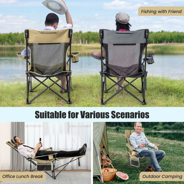 Camping Lounge Chair with Detachable Footrest