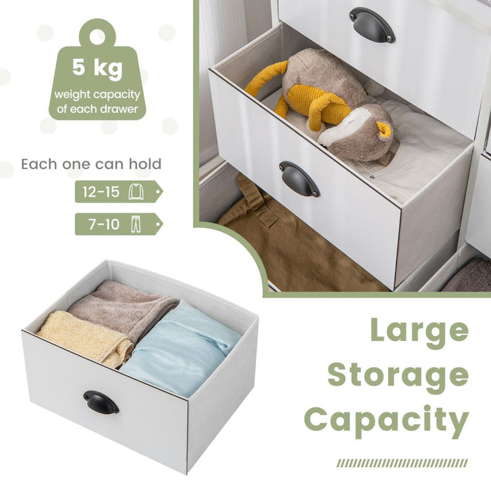 Dresser with 6 Foldable Fabric Drawers Living Room Bedroom