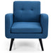 Mid-Century Modern Upholstered Accent Chair with Rubber Wood Legs