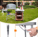 Camping Kitchen Table with Storage & Windscreen – Folding BBQ & Prep Station