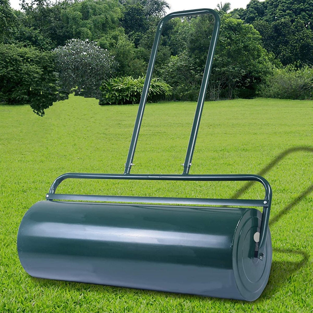 63 L Heavy-Duty Lawn Roller – Steel Garden Grass Roller with U‑Handle & Drain Plug
