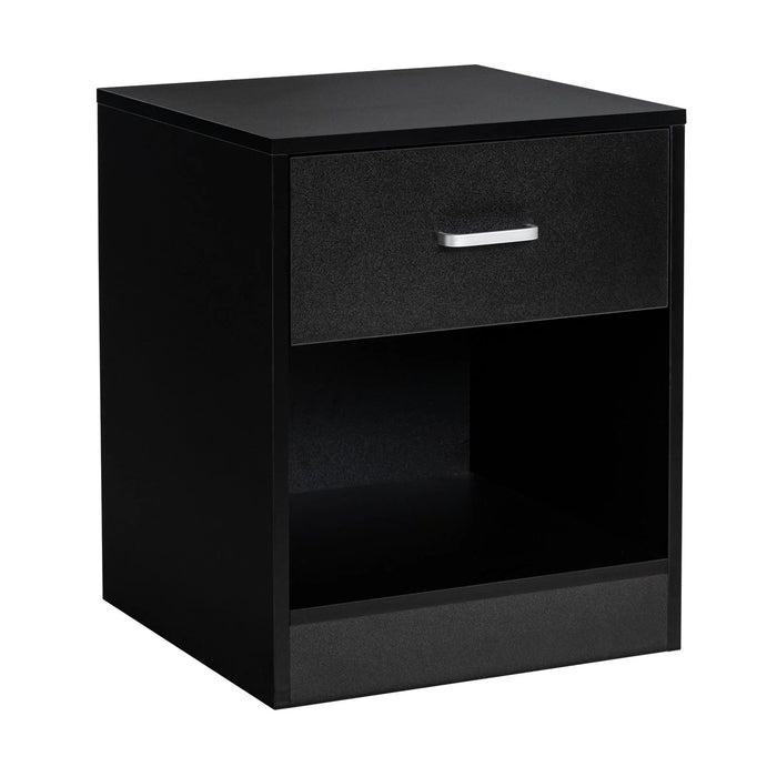 2-Tier Nightstand with Drawer and Open Component
