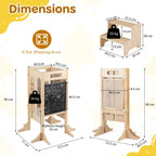SEDOL 4-in-1 Folding Montessori Learning Tower & Sensory Activity Station — Convertible Kitchen Helper Stool with Art Easel, Step Stool, and Detachable Safety Net