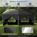 Pop-Up Canopy Gazebo Tent with 6 Removable Sidewalls & Carry Bag