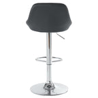 Adjustable PU Leather Counter & Bar Stool Set of 2 – Swivel 360°, Gas‑lift Height, Backrest, Footrest – Black