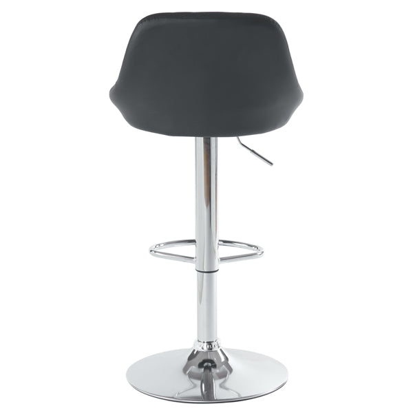 Adjustable PU Leather Counter & Bar Stool Set of 2 – Swivel 360°, Gas‑lift Height, Backrest, Footrest – Black