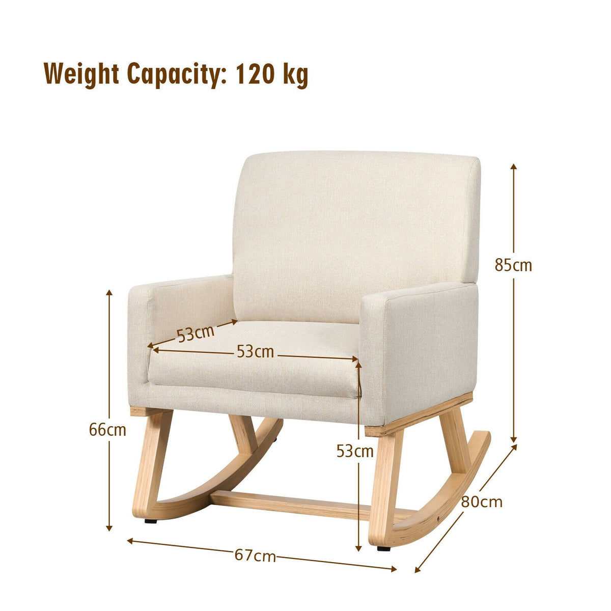 Fabric Upholstered Recliner Rocking Chair Armchair Lounge Sofa Seat Relax Rocker