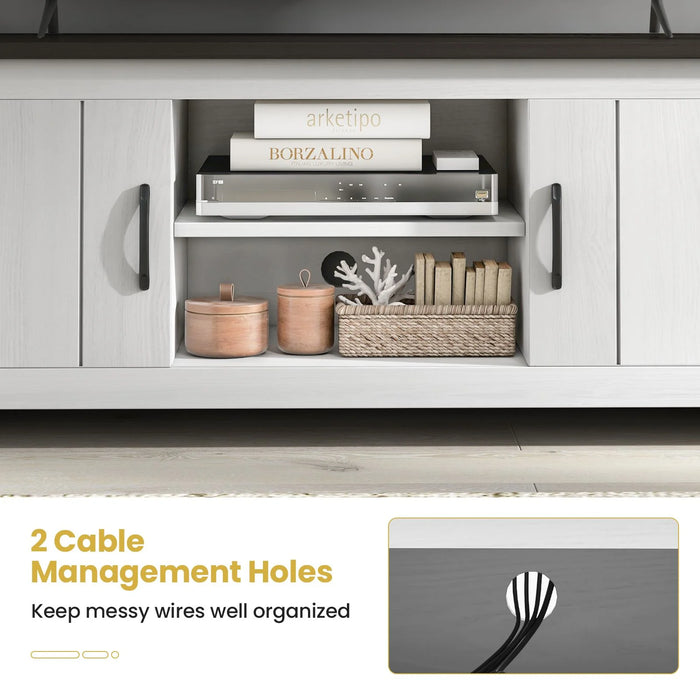 TV Stand with 2 Doors and Storage Shelves for Tvs up to 65 Inches