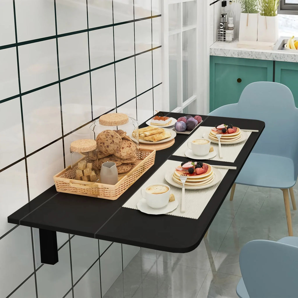 80 X 60 Cm Wall Mounted Folding Table Drop-Leaf Floating Writing Desk