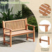 Solid Wood Garden Bench – Outdoor Seating with Curved Armrests & Backrest