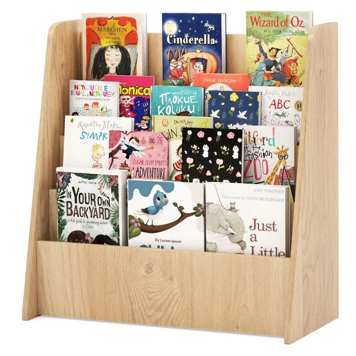 4-Tier Kids Bookshelf with Deep Compartments for Kids Bedroom