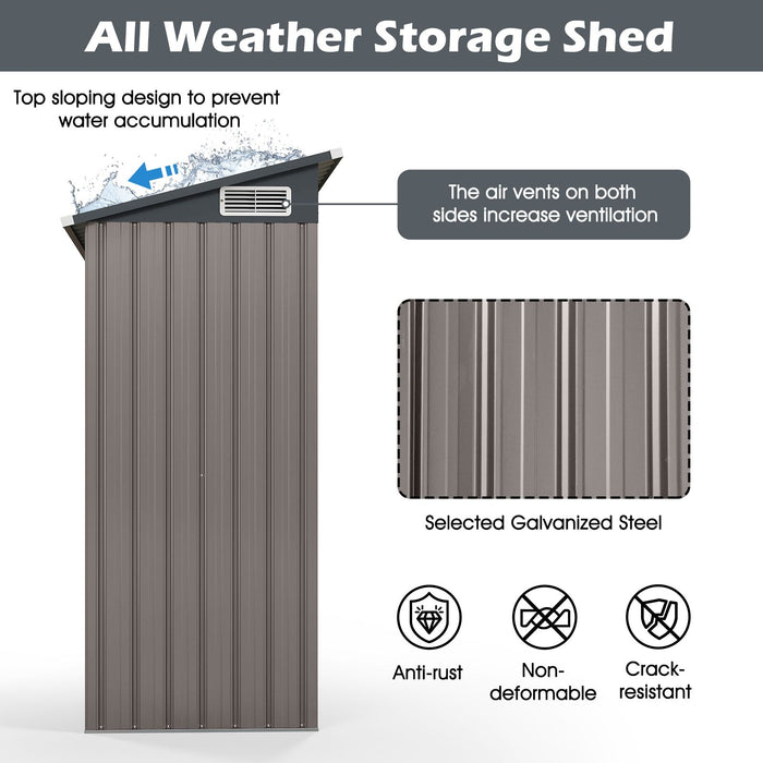 All-Weather Outdoor Storage Shed – Waterproof Garden Utility Cabinet with Sloping Roof
