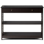 3-Tier Console Table with 1 Drawer and 2 Storage Shelves