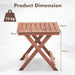 Wooden Side Table with Slatted Tabletop and Sturdy X-Shaped Frame