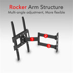 TV Stand for 32–65 Inch Screens – Single Arm Swivel Mount with Small Base, Tilt & Height Adjustable Bracket