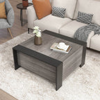 92Cm Square Coffee Table with Sliding Top and Hidden Compartment