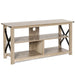 3-Tier Rustic TV Stand with Open Shelves and Cable Management