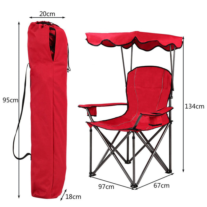 Folding Camping Chair with Shade Canopy
