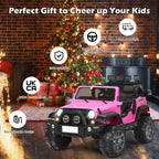 SEDOL 2-Seater 12V Electric Kids Ride-On Truck with Dual Storage Compartments Parental Remote Control High-Capacity 7Ah Battery and All-Terrain Spring Suspension – 50kg Limit