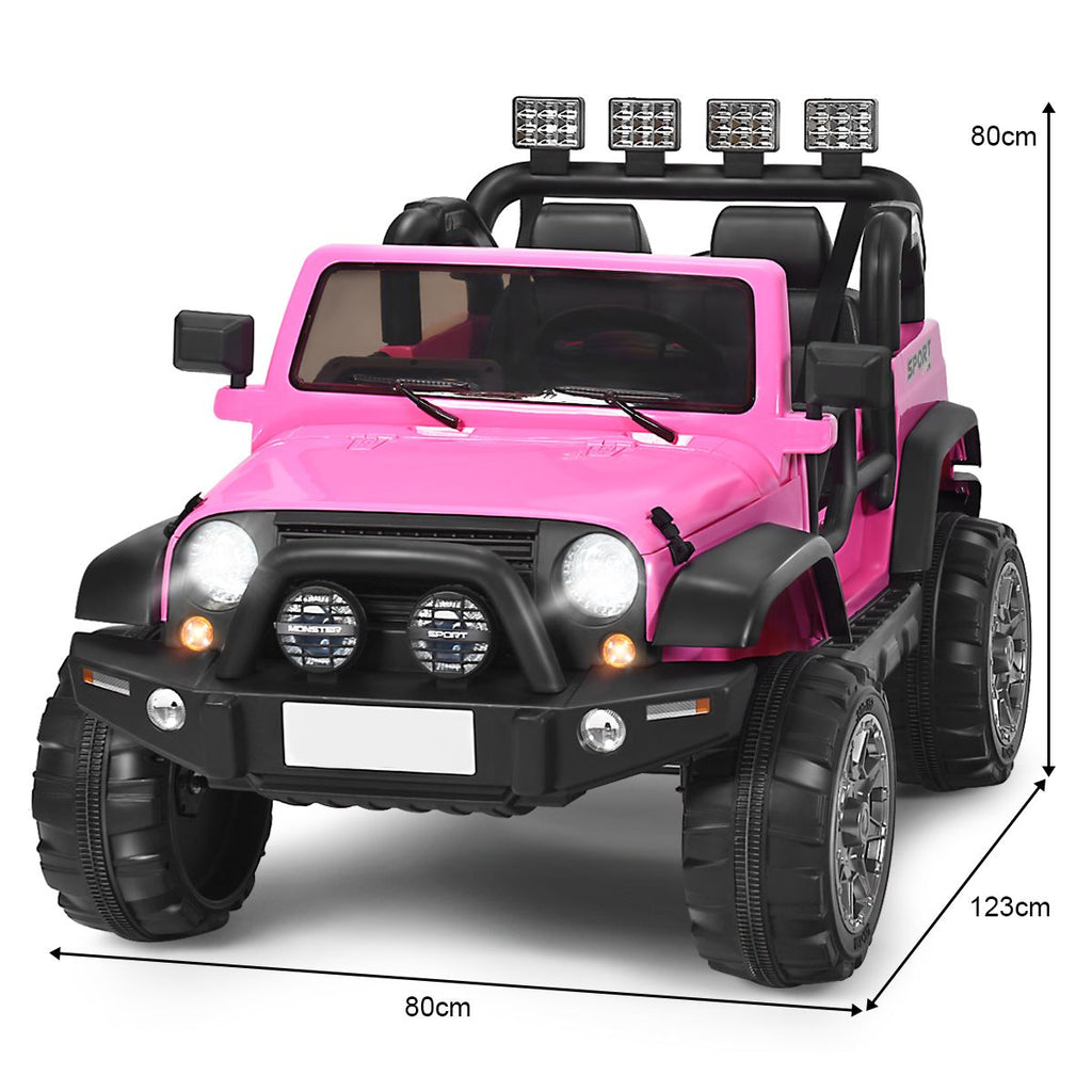 SEDOL 2-Seater 12V Electric Kids Ride-On Truck with Dual Storage Compartments Parental Remote Control High-Capacity 7Ah Battery and All-Terrain Spring Suspension – 50kg Limit