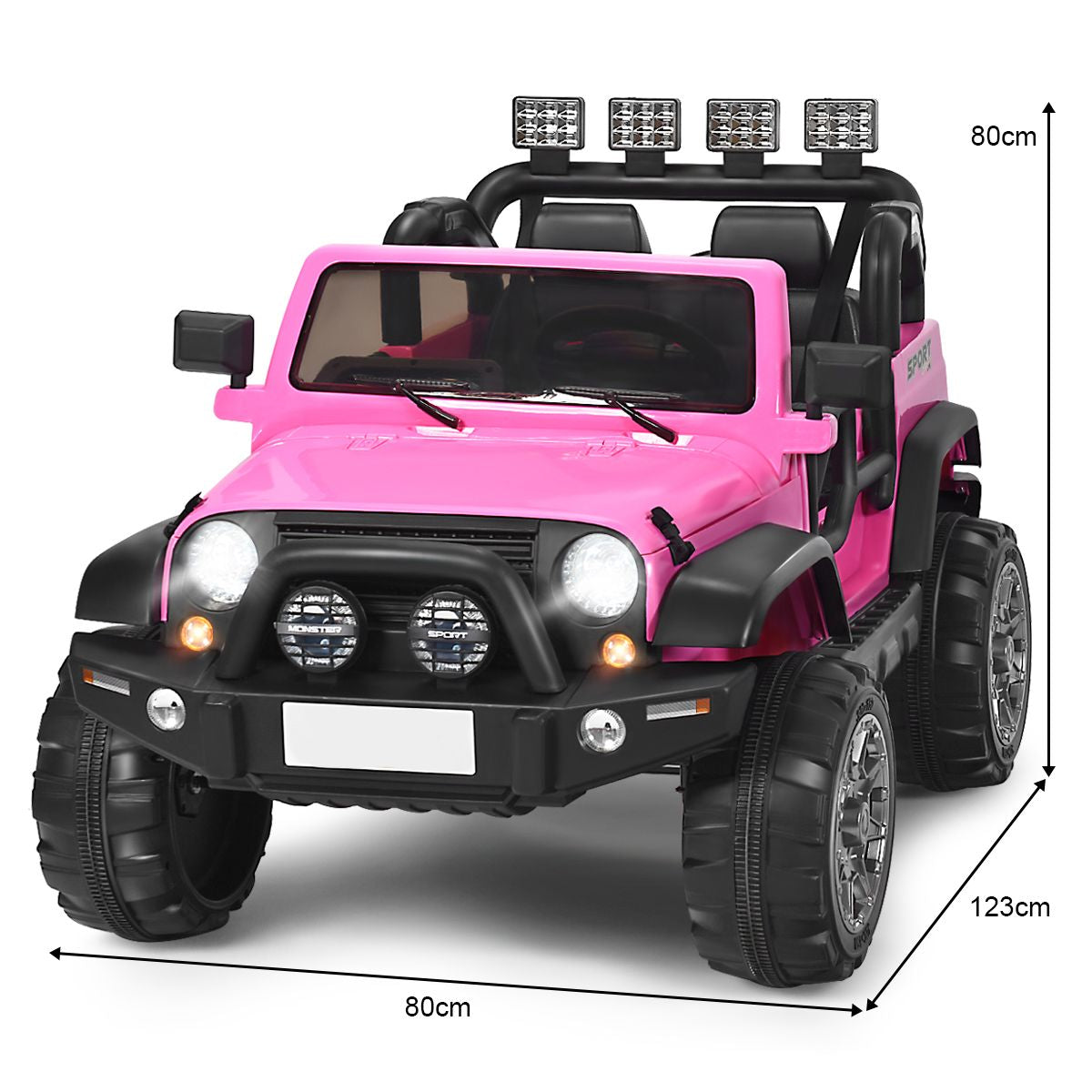 SEDOL 2-Seater 12V Electric Kids Ride-On Truck with Dual Storage Compartments Parental Remote Control High-Capacity 7Ah Battery and All-Terrain Spring Suspension – 50kg Limit