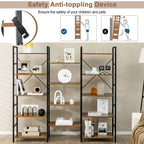 5-Tier Industrial Bookshelf with 14 Open Shelves for Home Office