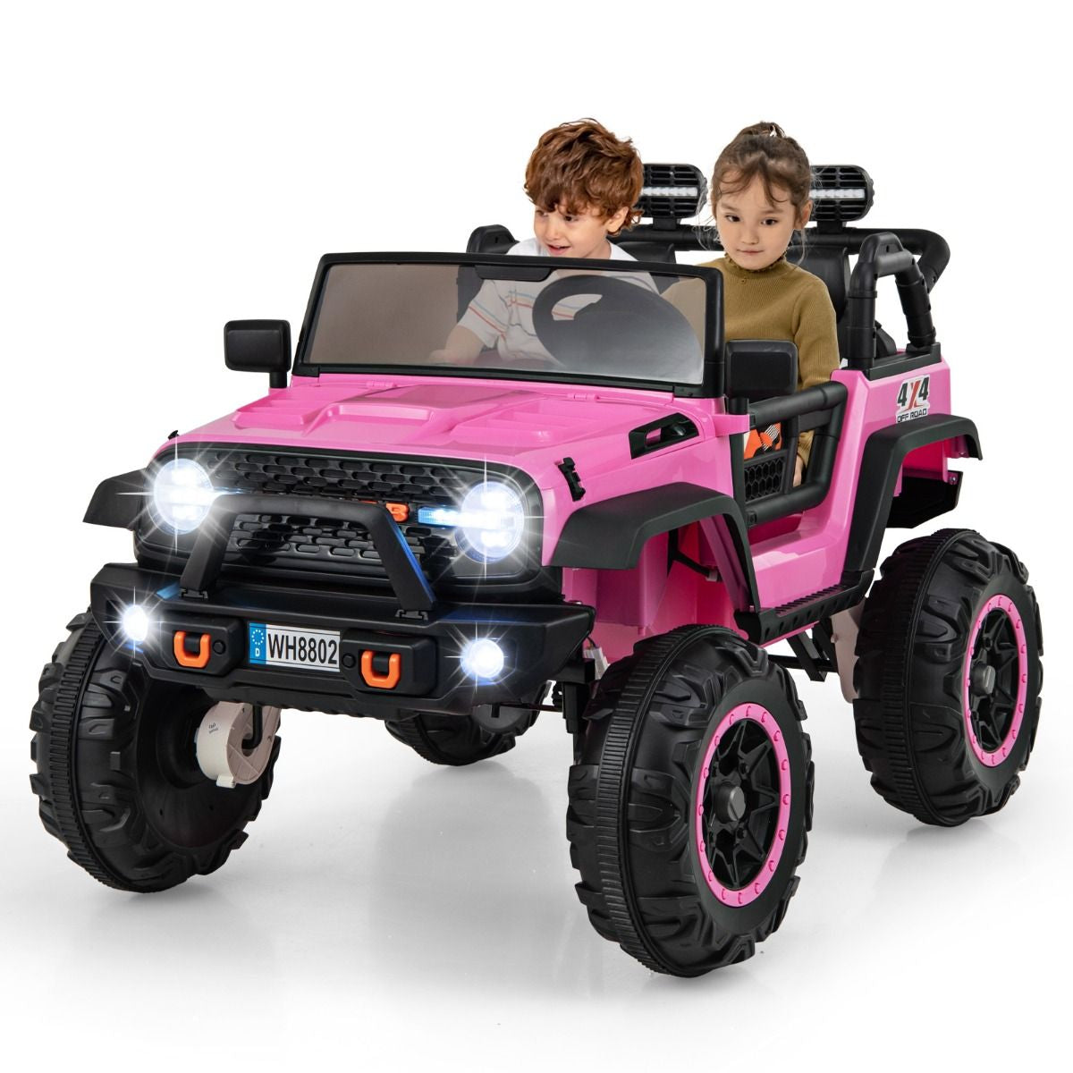 SEDOL 2-Seater 24V Kids Ride-On Truck with 4-Motor 4WD System Parental Remote Control 3-Point Safety Harness and Bonus Digging Shovel – 50kg Capacity