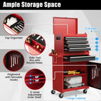 High-Capacity Rolling Tool Cabinet – Lockable Wheels, Metal 2‑in‑1 Chest & Base
