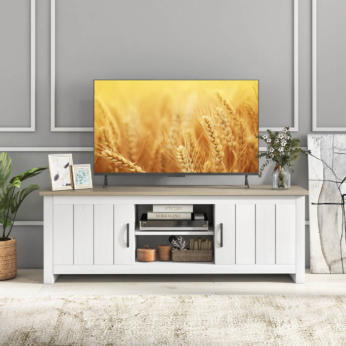TV Stand with 2 Doors and Storage Shelves for Tvs up to 65 Inches