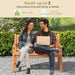 Solid Wood Garden Bench – Outdoor Seating with Curved Armrests & Backrest