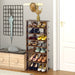 Extra Wide Wooden Vertical Shoe Rack with 7 Shelves