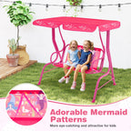 2-Seater Kids Swing Chair with Adjustable Canopy & Safety Belts