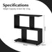 2-Tier Irregular Storage Shelf Wood Shelving Units with 4 Compartments